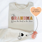This Grandma Wears Her Heart On Her Sleeve Custom Sweatshirt Peachy Sunday