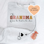 This Grandma Wears Her Heart On Her Sleeve Custom Sweatshirt Peachy Sunday