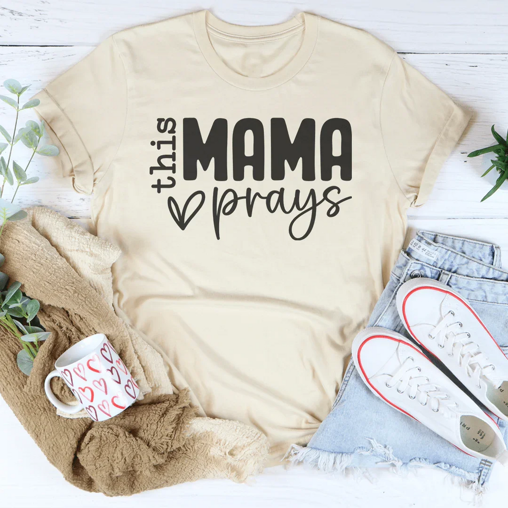 This Mama Prays Tee Peachy Sunday