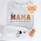 This Mama Wears Her Heart on Her Sleeve Custom Sweatshirt Peachy Sunday