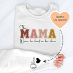 This Mama Wears Her Heart on Her Sleeve Custom Sweatshirt Peachy Sunday
