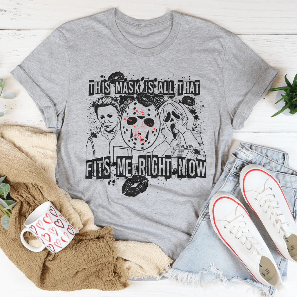 This Mask Is All That Fits Me Right Now Halloween Tee Peachy Sunday