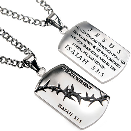 Crown of Thorns Dog Tag Necklace KingdomWear