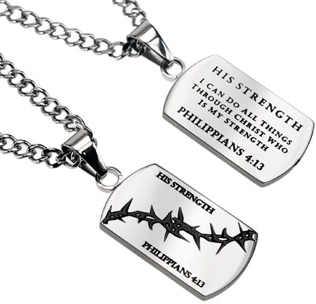 Crown of Thorns Dog Tag Necklace KingdomWear