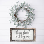 Wooden Mom 24-7 Sign Funny Thou Shall Not Try Me Door Plaque BandsCo Straps
