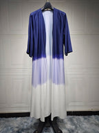 Tie-Dye Cape Cardigan Dress Abaya | Gradient Open Front Kimono Cover(MOA221)