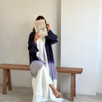 Tie-Dye Cape Cardigan Dress Abaya | Gradient Open Front Kimono Cover(MOA221)