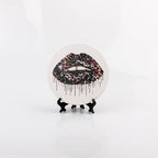Tie Dye Leopard Lip Coaster Single Drink Coaster Animal Print Vibrant Tie Dye Table Accent BandsCo Straps