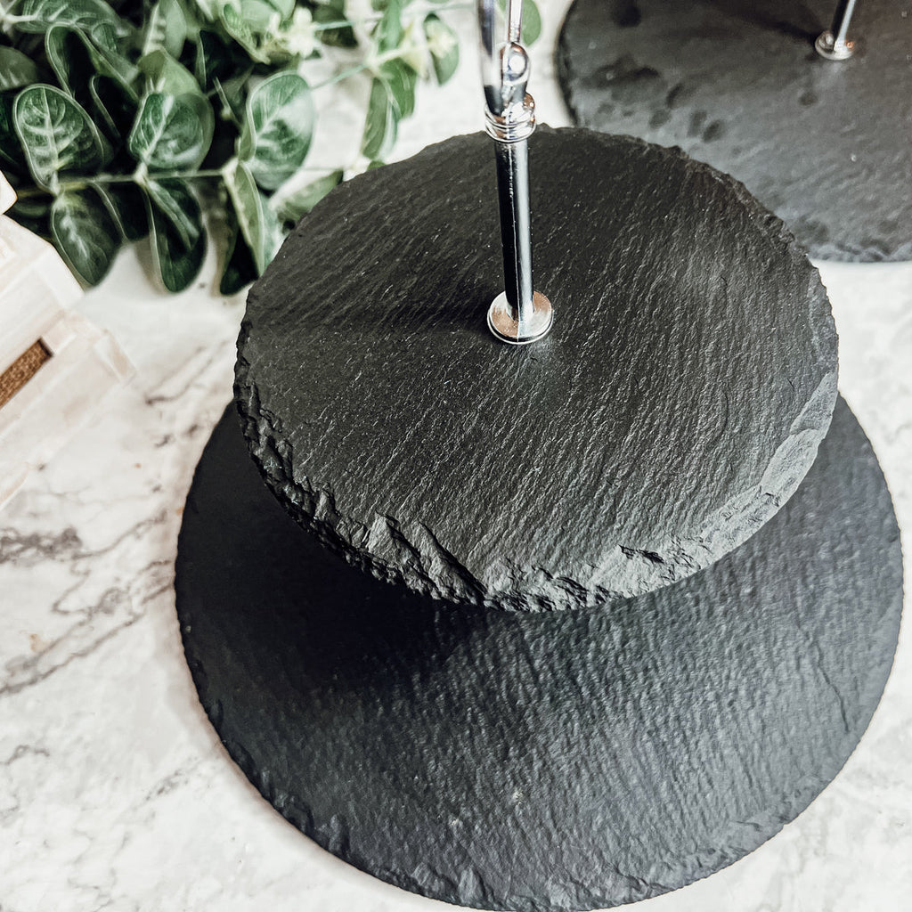 Tiered Slate Serving Stand - 3-Tier Dessert & Appetizer Display for Parties BandsCo Straps