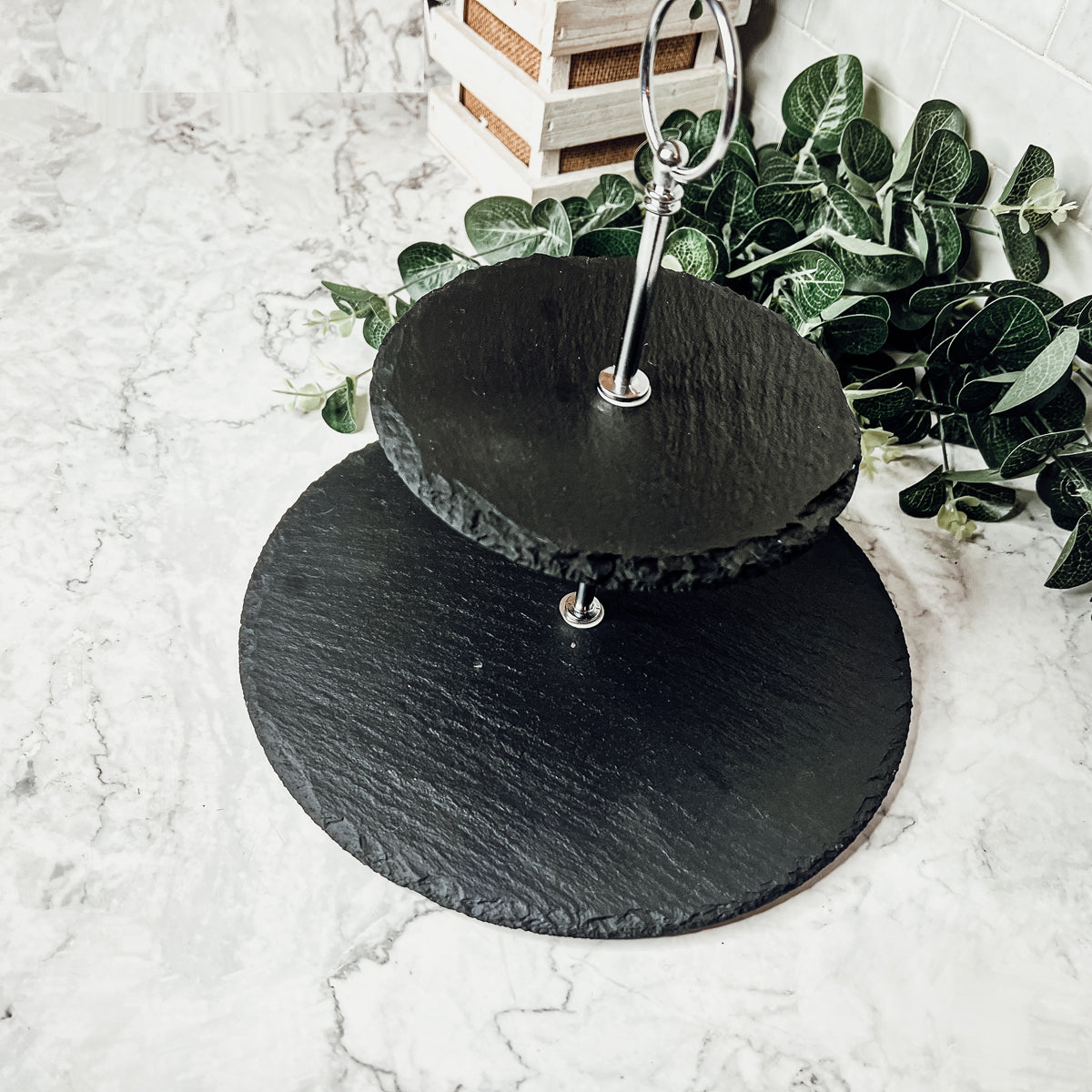 Tiered Slate Serving Stand - 3-Tier Dessert & Appetizer Display for Parties BandsCo Straps