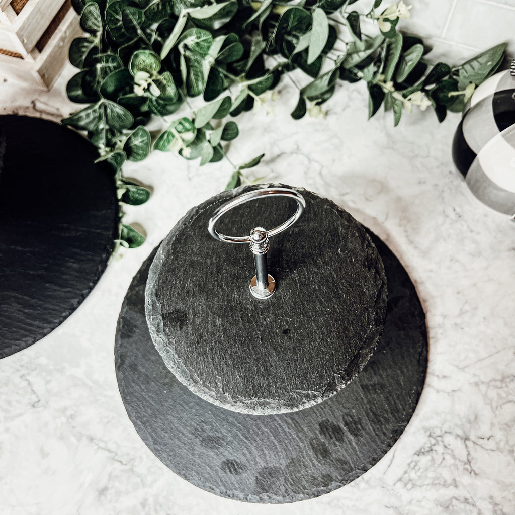 Tiered Slate Serving Stand - 3-Tier Dessert & Appetizer Display for Parties BandsCo Straps