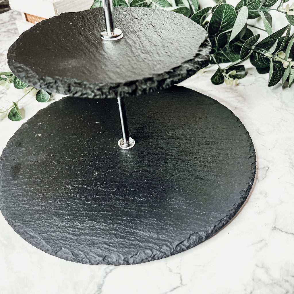 Tiered Slate Serving Stand - 3-Tier Dessert & Appetizer Display for Parties BandsCo Straps