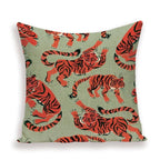 Tiger Cushion Case Autumn Jungle Home Decor Pillows Cases Leopard Printed Animal Throw Pillow Covers Decorative Pillowcase Soft Cushion Covers For Bedroom Sofa Bed Linen Pillow Covers 45X45CM Stevvex