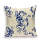 Tiger Cushion Case Autumn Jungle Home Decor Pillows Cases Leopard Printed Animal Throw Pillow Covers Decorative Pillowcase Soft Cushion Covers For Bedroom Sofa Bed Linen Pillow Covers 45X45CM Stevvex