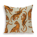 Tiger Cushion Case Autumn Jungle Home Decor Pillows Cases Leopard Printed Animal Throw Pillow Covers Decorative Pillowcase Soft Cushion Covers For Bedroom Sofa Bed Linen Pillow Covers 45X45CM Stevvex
