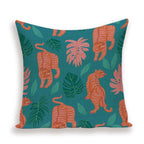 Tiger Cushion Case Autumn Jungle Home Decor Pillows Cases Leopard Printed Animal Throw Pillow Covers Decorative Pillowcase Soft Cushion Covers For Bedroom Sofa Bed Linen Pillow Covers 45X45CM Stevvex