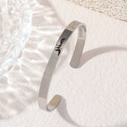 Titanium Steel Letter C Shape Open Bracelet(MAC229)(WITH GIFT BOX)