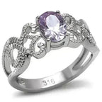 Stainless Steel Ring - Amethyst CZ & High Polish TK079 | Femstylo