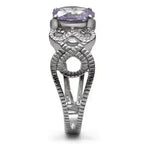 Stainless Steel Ring - Amethyst CZ & High Polish TK079 | Femstylo