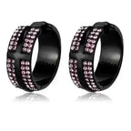 TK2386 IP Black Earrings - Light Amethyst Crystal | Femstylo