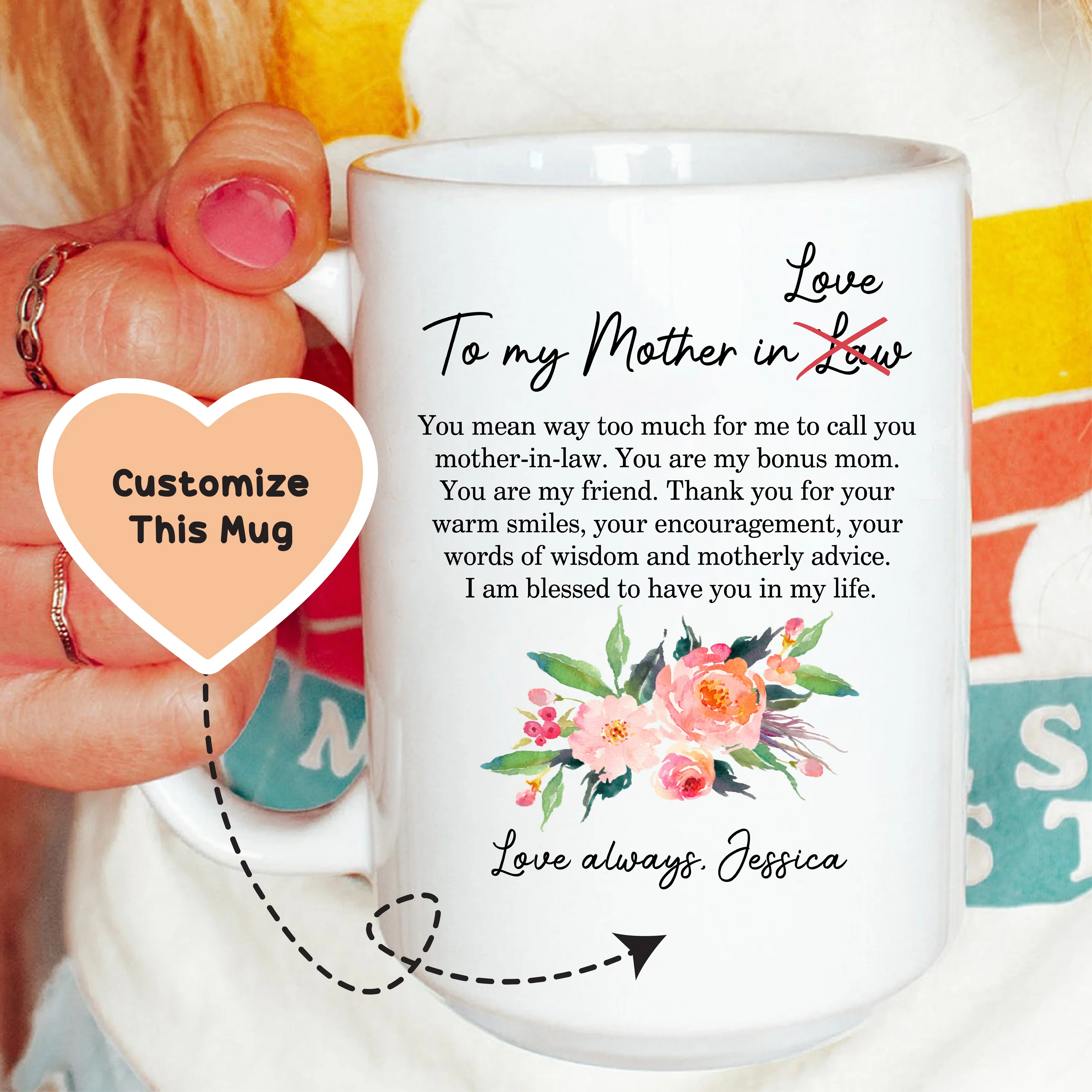To My Mother In Love Mug Peachy Sunday