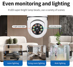 360° 1080P IP E27 Light Bulb Camera Wi-Fi IR Night Smart Home Wireless Security Pi-Mart