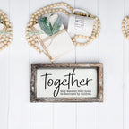Together Wooden Sign Humorous Parenting Quote Wall Decor Funny Kids Destroyed Home Plaque BandsCo Straps