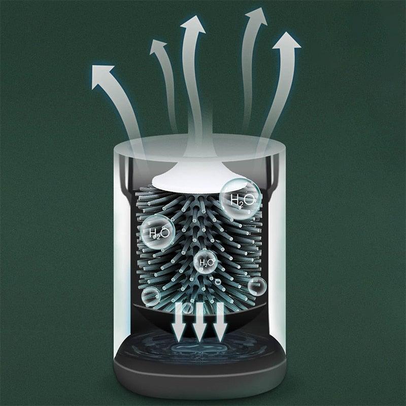 Toilet Brush and Holder Set No Dead Corners Wall-Mounted Toilet Brush Bathroom Accessories Set Toilet Brush And Bracket Set Non Slip Long Handle Soft Silicone Bristles Flexible Toilet Brush Head Wall-Mounted Drip-Proof Stevvex