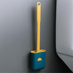 Toilet Brush Holder Sets Wall Hanging Household Floor Standing Soft Bristle Head Bathroom Cleaning Accessories Toilet Brush Set, Silicone Toilet Brush with Holder Wall Mounted With Toilet Bowl Brush And Holder Bendable Brush Head Holder Quickly Drying Stevvex