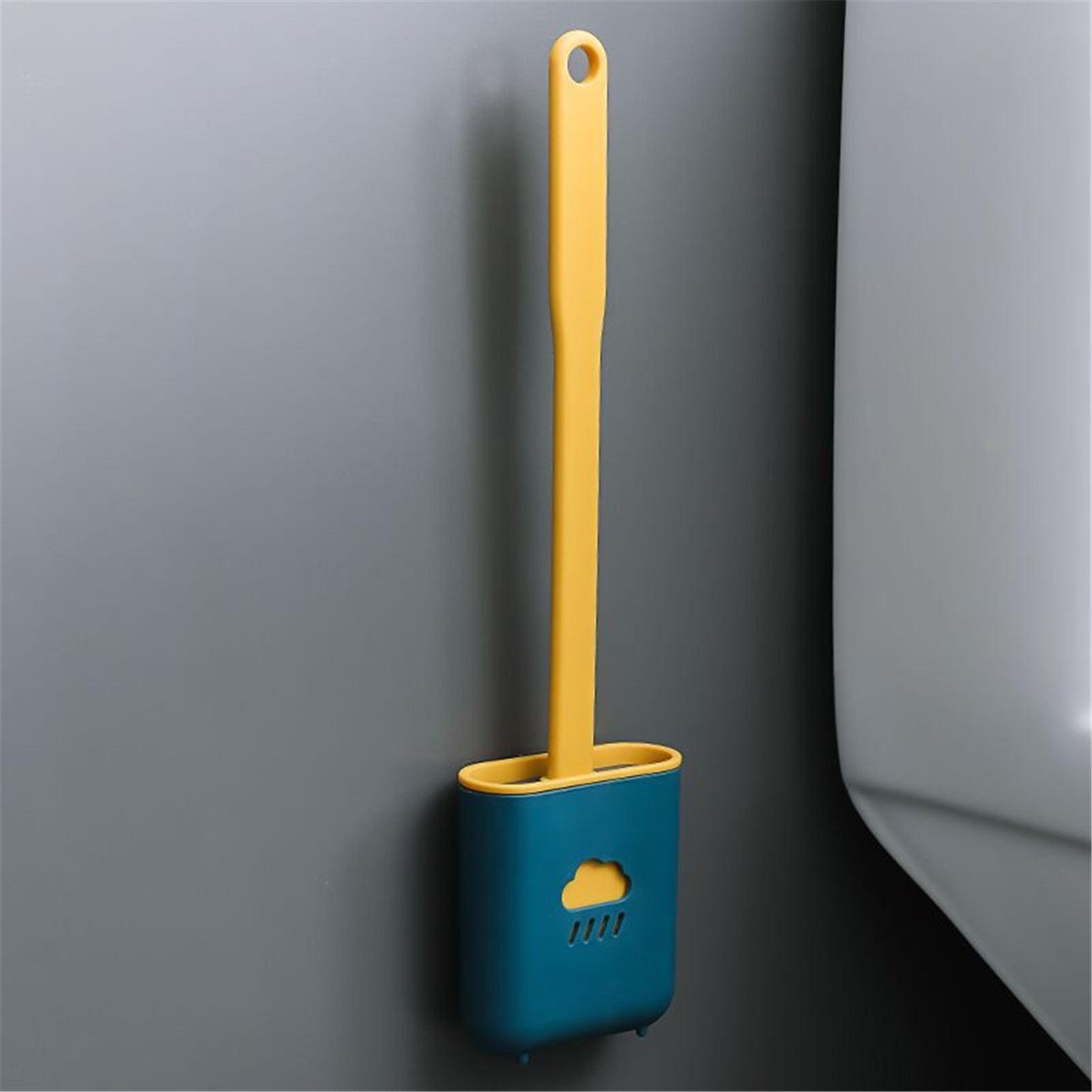 Toilet Brush Holder Sets Wall Hanging Household Floor Standing Soft Bristle Head Bathroom Cleaning Accessories Toilet Brush Set, Silicone Toilet Brush with Holder Wall Mounted With Toilet Bowl Brush And Holder Bendable Brush Head Holder Quickly Drying Stevvex