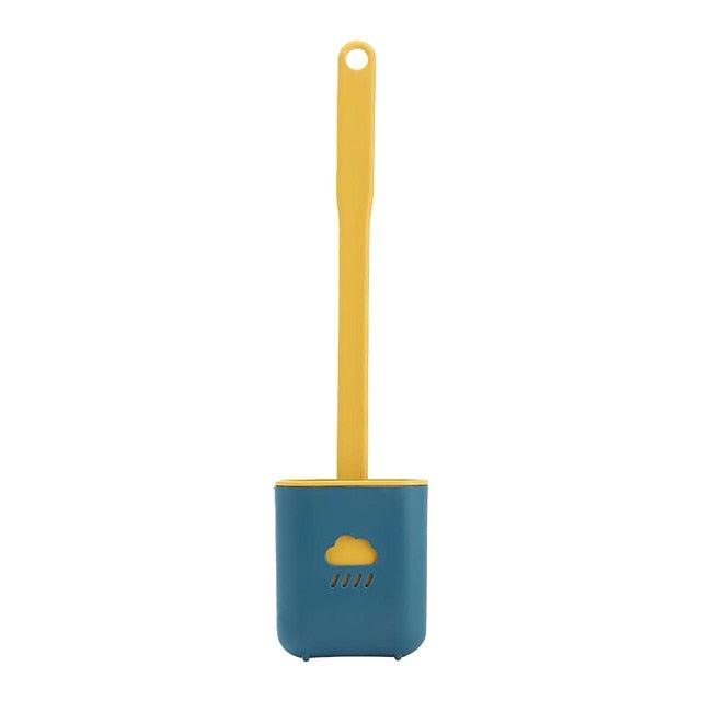 Toilet Brush Holder Sets Wall Hanging Household Floor Standing Soft Bristle Head Bathroom Cleaning Accessories Toilet Brush Set, Silicone Toilet Brush with Holder Wall Mounted With Toilet Bowl Brush And Holder Bendable Brush Head Holder Quickly Drying Stevvex