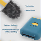 Toilet Brush Holder Sets Wall Hanging Household Floor Standing Soft Bristle Head Bathroom Cleaning Accessories Toilet Brush Set, Silicone Toilet Brush with Holder Wall Mounted With Toilet Bowl Brush And Holder Bendable Brush Head Holder Quickly Drying Stevvex