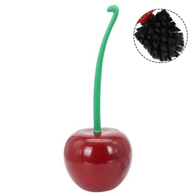 Toilet brush New Lovely Cherry Shape Lavatory Brush Toilet Brush Holder Set Toilet Cherry Shape Toilet Brush Standing Toilet Brush Set Compact Household Bathroom Cherry Toilet Brush Stevvex