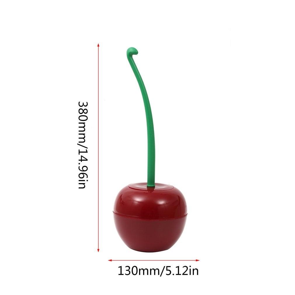 Toilet brush New Lovely Cherry Shape Lavatory Brush Toilet Brush Holder Set Toilet Cherry Shape Toilet Brush Standing Toilet Brush Set Compact Household Bathroom Cherry Toilet Brush Stevvex
