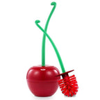 Toilet brush New Lovely Cherry Shape Lavatory Brush Toilet Brush Holder Set Toilet Cherry Shape Toilet Brush Standing Toilet Brush Set Compact Household Bathroom Cherry Toilet Brush Stevvex