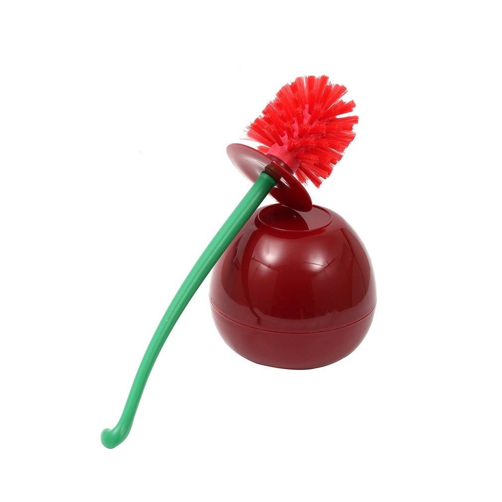 Toilet brush New Lovely Cherry Shape Lavatory Brush Toilet Brush Holder Set Toilet Cherry Shape Toilet Brush Standing Toilet Brush Set Compact Household Bathroom Cherry Toilet Brush Stevvex