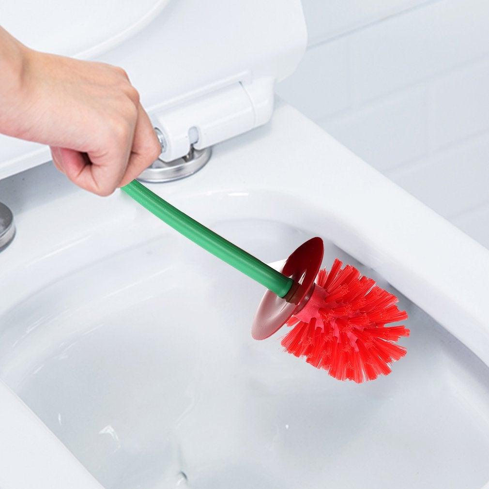 Toilet brush New Lovely Cherry Shape Lavatory Brush Toilet Brush Holder Set Toilet Cherry Shape Toilet Brush Standing Toilet Brush Set Compact Household Bathroom Cherry Toilet Brush Stevvex