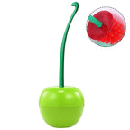 Toilet brush New Lovely Cherry Shape Lavatory Brush Toilet Brush Holder Set Toilet Cherry Shape Toilet Brush Standing Toilet Brush Set Compact Household Bathroom Cherry Toilet Brush Stevvex