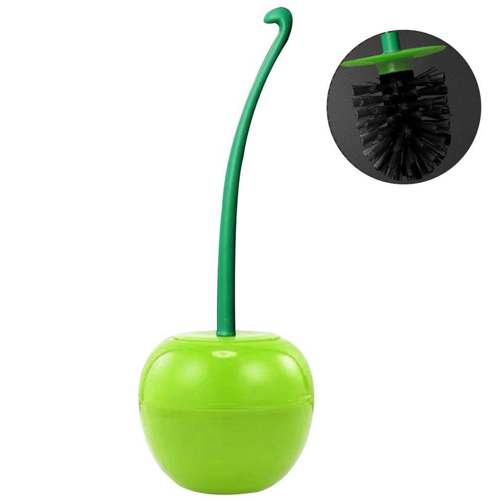 Toilet brush New Lovely Cherry Shape Lavatory Brush Toilet Brush Holder Set Toilet Cherry Shape Toilet Brush Standing Toilet Brush Set Compact Household Bathroom Cherry Toilet Brush Stevvex