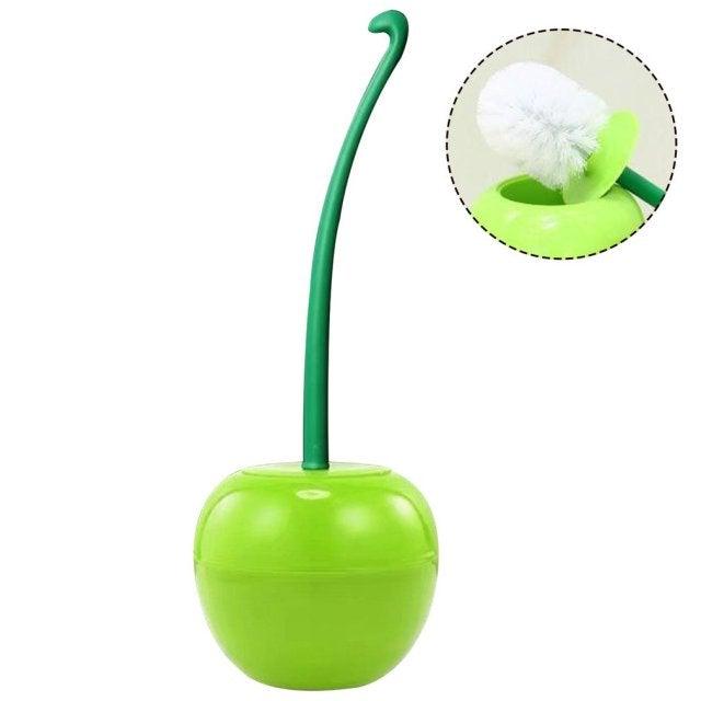 Toilet brush New Lovely Cherry Shape Lavatory Brush Toilet Brush Holder Set Toilet Cherry Shape Toilet Brush Standing Toilet Brush Set Compact Household Bathroom Cherry Toilet Brush Stevvex