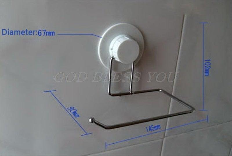 Toilet Paper Holder Bathroom Suction Hanger Tissue Rack Kitchen Towel Hook Powerful Vacuum Suction Cup Toilet Paper Roll Holder Wall Mount Towel Tissue Rack For Bathroom And Kitchen-Drill Free Stevvex