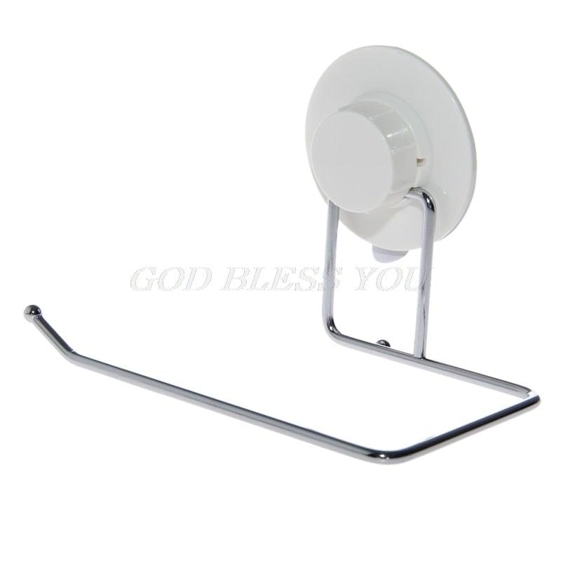 Toilet Paper Holder Bathroom Suction Hanger Tissue Rack Kitchen Towel Hook Powerful Vacuum Suction Cup Toilet Paper Roll Holder Wall Mount Towel Tissue Rack For Bathroom And Kitchen-Drill Free Stevvex
