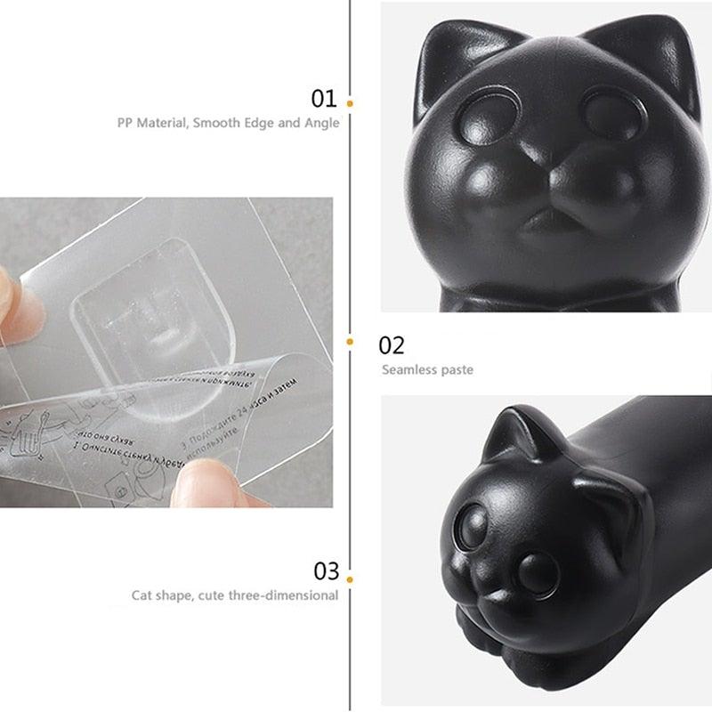 Toilet Paper Holder Cat Kitchen Roll Holder Adhesive Wall Towel Rack Creative Bathroom Tissue Hanger Paper Towel Holder Toliet Paper Holder Stevvex