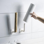Toilet Paper Holder Hole-Free Tissue Rack Wall-Mounted Shelf Kitchen Bathroom Roll Paper Storage Window Handles Plastic Rustproof Paper Roll Holder No Drilling Easy To Install The Bathroom Accessory Suitable For Office Kitchen Bathroom Stevvex