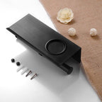 Toilet Paper Holder Phone Bathroom Roll Holder Aluminum Paper Holder with Shelf Black Double Paper Towel Holder Wall Mount Tissue Roll Hanger With Storage Shelf Space Aluminum Self Adhesive With Glue Wall Mount With Screws Stevvex