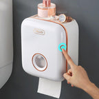 Toilet Paper Holder Stand Wall Mounted Waterproof Paper Towel Dispenser Holder Tissue Box Toilet Roll Holder For Toilet Paper Toilet Paper Roll Holder With Shelf And Drawer Adhesive Bathroom Tissue Box Holder Wall Mount Facial Toilet Tissue Paper Storage Stevvex