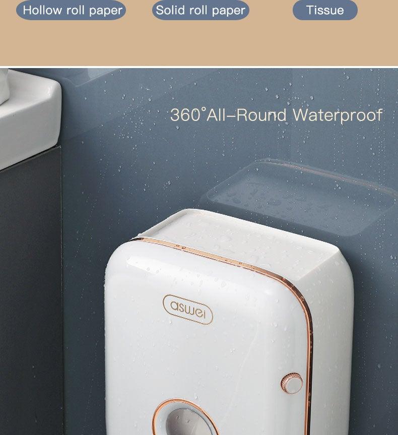 Toilet Paper Holder Stand Wall Mounted Waterproof Paper Towel Dispenser Holder Tissue Box Toilet Roll Holder For Toilet Paper Toilet Paper Roll Holder With Shelf And Drawer Adhesive Bathroom Tissue Box Holder Wall Mount Facial Toilet Tissue Paper Storage Stevvex