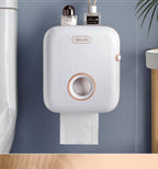 Toilet Paper Holder Stand Wall Mounted Waterproof Paper Towel Dispenser Holder Tissue Box Toilet Roll Holder For Toilet Paper Toilet Paper Roll Holder With Shelf And Drawer Adhesive Bathroom Tissue Box Holder Wall Mount Facial Toilet Tissue Paper Storage Stevvex