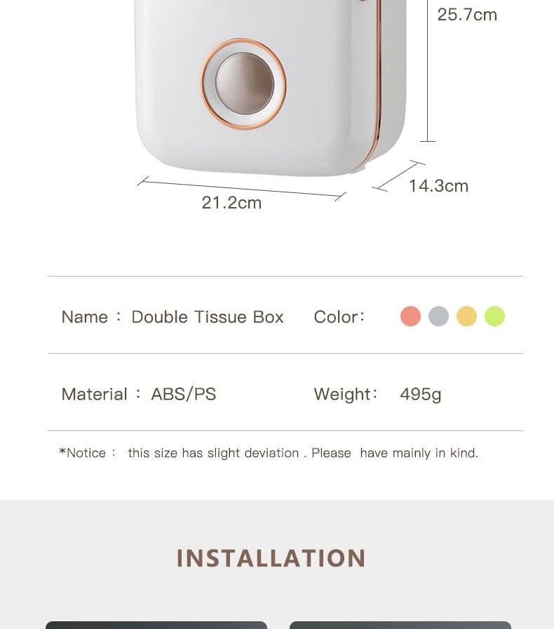 Toilet Paper Holder Stand Wall Mounted Waterproof Paper Towel Dispenser Holder Tissue Box Toilet Roll Holder For Toilet Paper Toilet Paper Roll Holder With Shelf And Drawer Adhesive Bathroom Tissue Box Holder Wall Mount Facial Toilet Tissue Paper Storage Stevvex