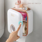Toilet Paper Holder Stand Wall Mounted Waterproof Paper Towel Dispenser Holder Tissue Box Toilet Roll Holder For Toilet Paper Toilet Paper Roll Holder With Shelf And Drawer Adhesive Bathroom Tissue Box Holder Wall Mount Facial Toilet Tissue Paper Storage Stevvex